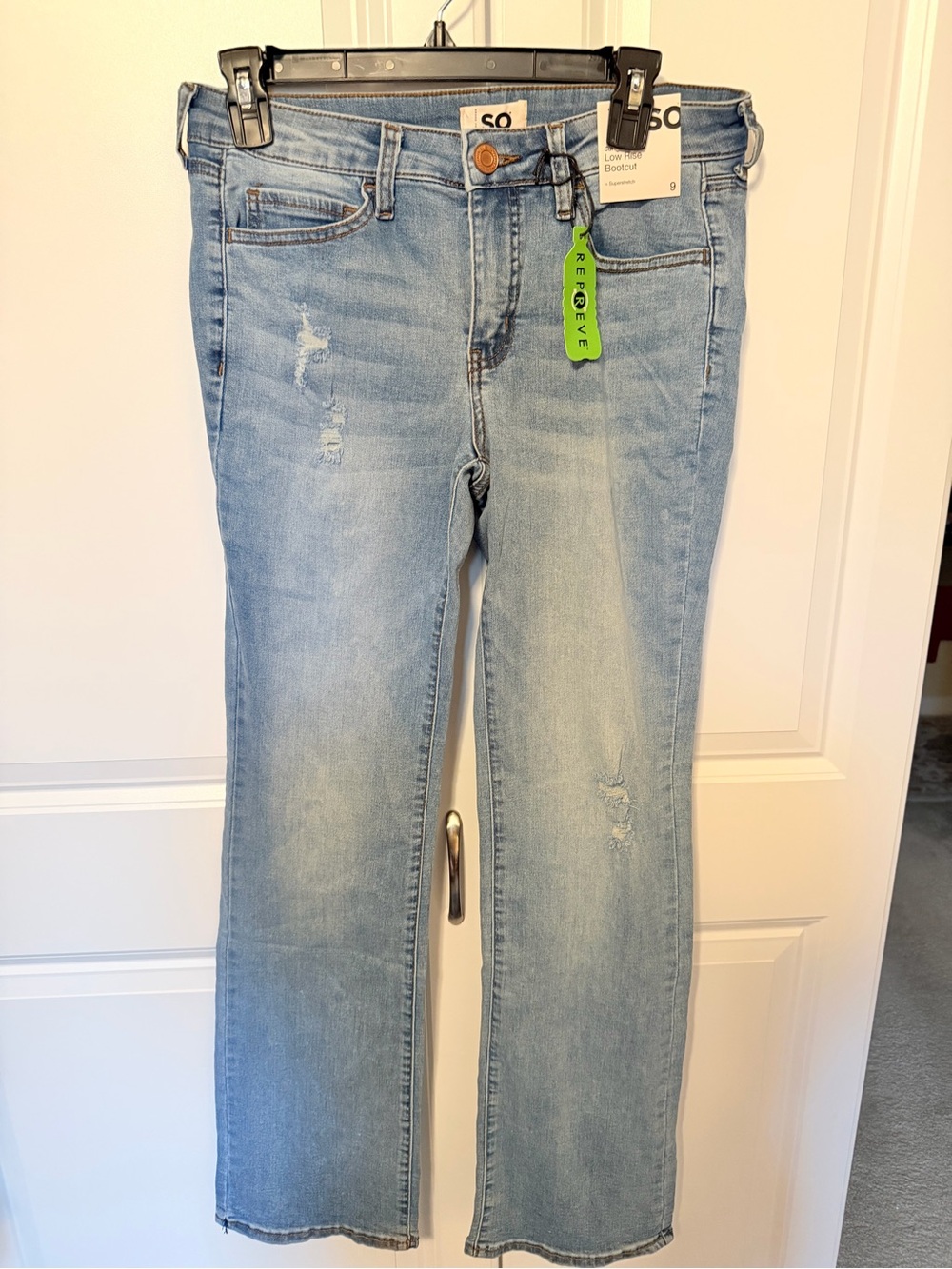 SO Light Blue Boyfriend Jeans with Subtle Distress